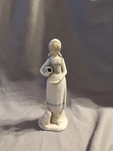 UCCC Porcelain Figurine "Farm Girl w/ Duck & Water Jug" PRE-OWNED - Picture 1 of 11