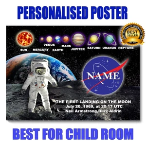 Personalised Solar system Poster A3 Size -Add any Name-Best gift - Picture 1 of 3