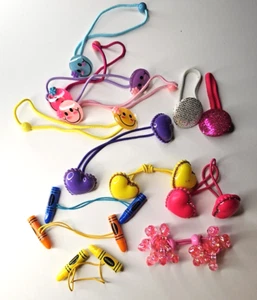 Y2K Knocker Ball Hair Ties Ponytail Holders 14 Pc Lot 90s 80s Crayon Colors VTG - Picture 1 of 17