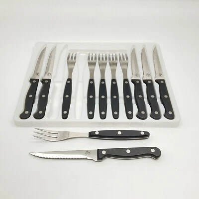 AMC Steakmesser und Gabel Set 12 tlg. Besteck Steakbesteck - Bild 1 von 4