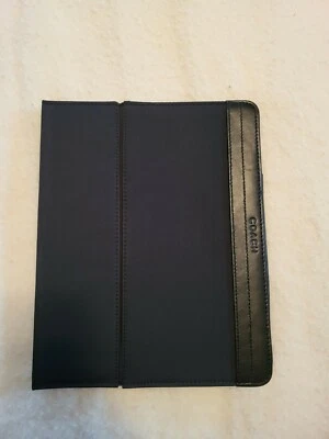 NEW COACH BLACK VARICK NYLON iPAD 1, 2, 3, 4 CASE STAND $128 LEATHER TRIM F61815 - Image 1 of 3