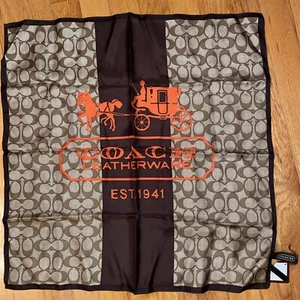 Coach 21” Silk Scarf “Heritage Stripe” In Gift Bag - Picture 1 of 6