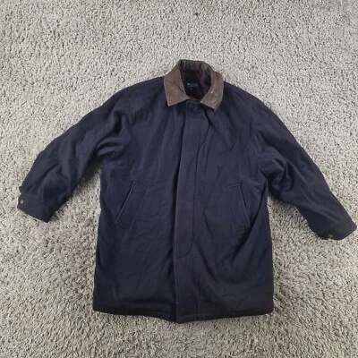 GANT Coat Mens Medium The Parka Wool Leather Collar Blue USA - Image 1 of 4