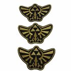 The Legend Of Zelda Triforce Crest Gold Logo Embroidered Iron on Patch Set of 3