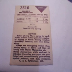 Marco  2510 For benrus b1 Tension Slip Spring b38#2510 - Picture 1 of 1