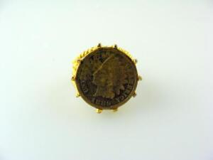 Gold Plated Men's 1889 Indian Head Penny Ring