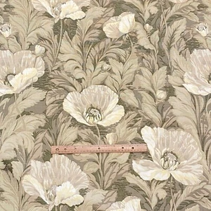BTY Muted Olive Green Floral Upholstery Fabric Interior Decor - Picture 1 of 7