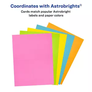 Avery Astrobrights Karton Postkarten, 8-1/2" x 11" sortiert Farben 4/Sht 100 Stück - Bild 1 von 2