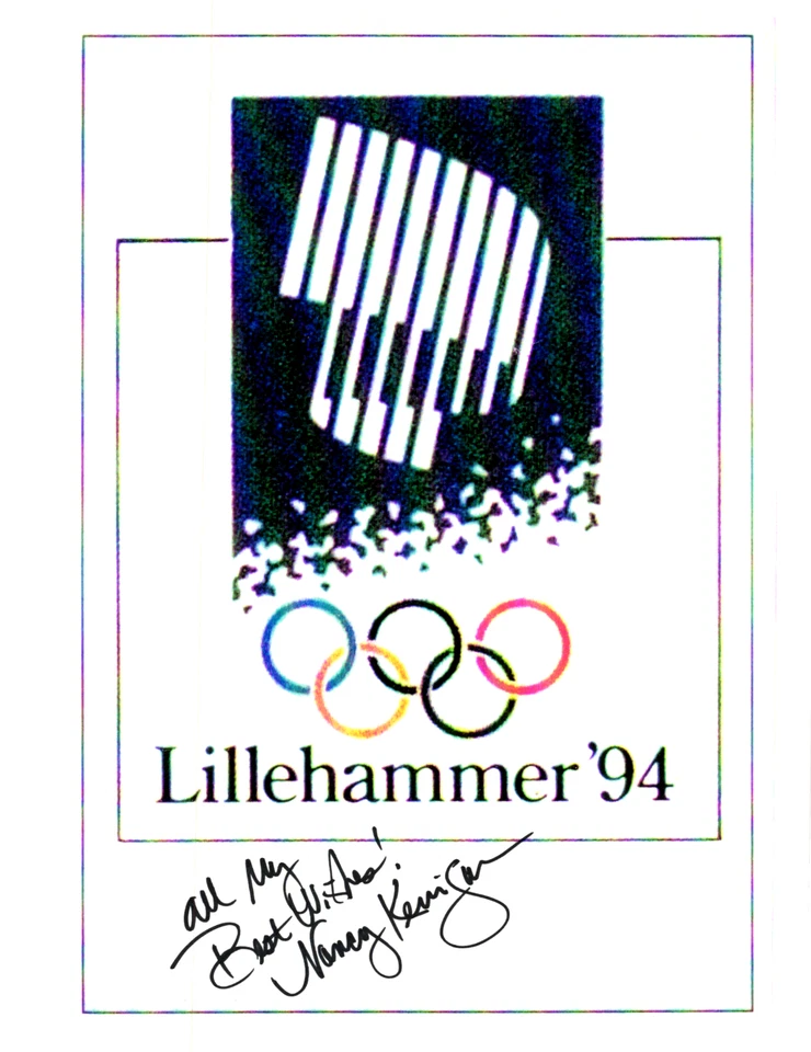 Nancy Kerrigan Signed 94 Lillehammer 8.5x11 Olympics Poster Printout Ice Skating - Image 1 of 1