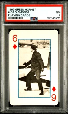 PSA 7 Near MINT Bruce Lee KATO 1966 Green Hornet Show 6 of Diamonds Playing Card - Image 1 of 2