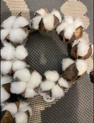 Cotton Wreath Candle Ring 4.5 Inches Home Craft Table - Image 1 of 2