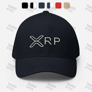 XRP Gorra de béisbol XRP Blanco y negro ondulado cripto comerciante regalo bordado papá sombrero - Imagen 1 de 9