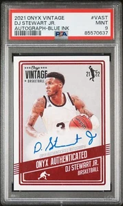 2021 Onyx Basketball AUTO Blue Ink /50 D.J. STEWART JR Avon Mississippi St PSA 9 - Picture 1 of 2