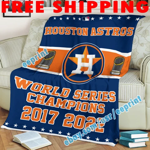 Houston Astros 2017 2022 WORLD SERIES CHAMPIONS Blanket Fleece Thin Quilted Fans Cover