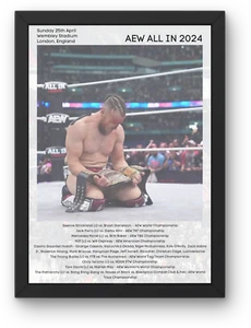 Poster AEW ALL IN 24 Bryan Danielson A1-5 opzione cornice Wembley Londra sterzata - Foto 1 di 6