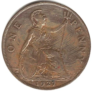 1927 Great Britain Large Cent ~ YOU GRADE IT ~ PLEASE SEE THE SCAN stk 605 - Picture 1 of 4