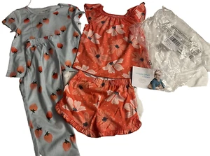 NEW 2 Pairs Girls Carter's Simple Joys Summer Pajamas Size 4 - Picture 1 of 3