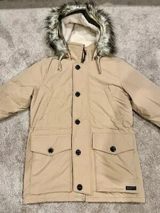 ABERCROMBIE & FITCH MENS ULTRA PARKA DOWN JACKET  LIGHT KHAKI Size L. - Picture 1 of 14