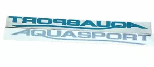 2 OEM AQUASPORT Boat Decals 52x4” Reflective Vinyl Teal NOS Wellcraft Marine Vtg - Bild 1 von 9