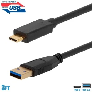 3FT USB 3.0 USB-C Type C to A Super Speed Data Sync Charging Cable Cord 32AWG - Picture 1 of 6