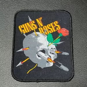 TOPPA VINTAGE PATCH BIKERS SKULL ROSE ENGLAND GUNS N' ROSES HARD ROCK - Foto 1 di 2