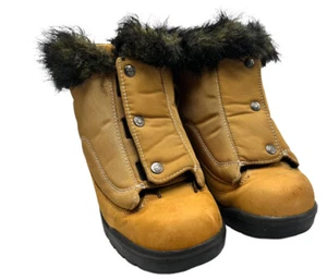 Timberland Tan Skóra Mankiet ze sztucznego futra Kostka Zimowe śniegowce Młodzieżowe Rozmiar 4 - Zdjęcie 1 z 17