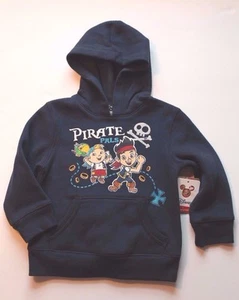 Disney Jake and Never Land Pirates Navy Blue Hoodie Sweatshirt Toddler Boy 2T - Picture 1 of 2