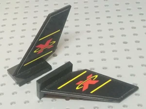 Lego Tail Fin Shuttle 3x2x3 y 2/3 + Impresión: Logo Extreme Team [6239pb001] Negro x2 - Imagen 1 de 4