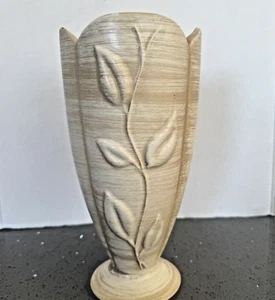2001 Haeger Keramik Vase #563-78 10,5" hoch Blatt Dekor neutral Vintage Regal532 - Bild 1 von 8