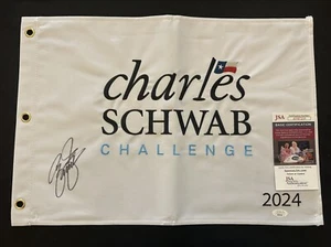 Rickie Fowler Signed Charles Schwab Challenge Golf Flag Colonial Auto JSA COA - Picture 1 of 2