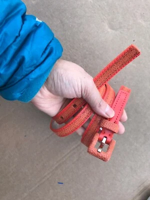 Calvin Klein Orange Skinny Belt Leather check measurements - Image 1 of 4