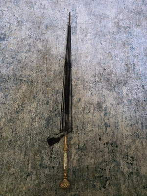 Paraguas antiguo victoriano ornamentado dorado madreperla 1912 Racine WI Foto 1 de 4