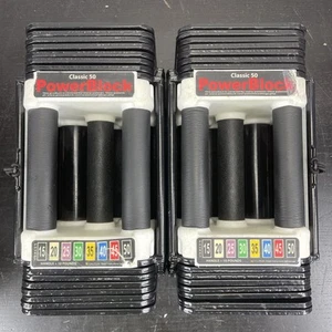 PowerBlock Classic 50 Dumbbell Up To 50 Pounds 22.6 Kgs Adjustable Weighs Pair - Picture 1 of 14
