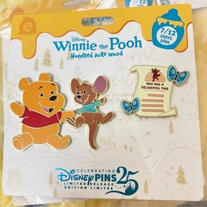 Authentic Disney Winnie The Pooh 25th Hundred Acre Wood Pin Limited 7/12 July - Picture 1 of 2