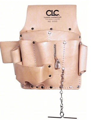 Clc Work Gear 521 Tool Pouch, Tool Pouch, Tan, Leather, 8 Pockets - Image 1 of 4