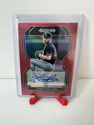 2022 Panini Prizm Draft Picks Jared Poland #PDP172 Red Prizm Auto - Image 1 of 2
