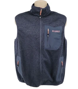 Schnee’s Bozeman Montana Fleece Zip Weste Herren M Heather Navy Softshell Tasche - Bild 1 von 13