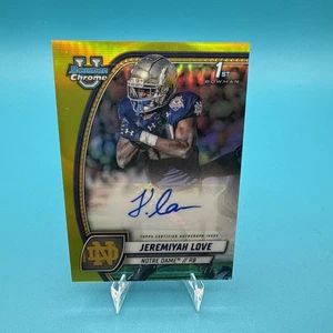 2024 Bowman University Chrome Autographs Jeremiyah Love Yellow Auto /75 - Picture 1 of 4