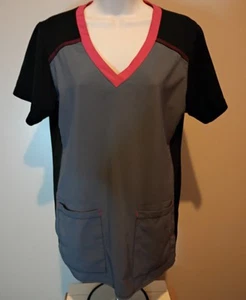 Carhartt Force Scrub Top Donna Med M Grigio Nero Scollo a V Elasticizzato Tasche Spedizione Gratuita - Foto 1 di 11