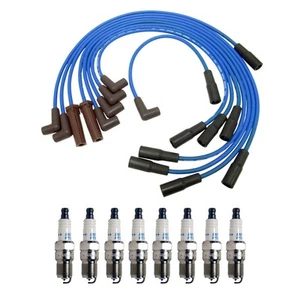 NGK 7mm Wire Set 8 Denso Platinum Spark Plug Kit For Corvette Base 5.7L V8 OHV - Picture 1 of 1
