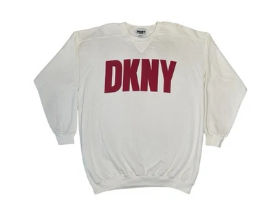 VTG 1990s DKNY Donna Karen New York White Boxy Made In USA Sweatshirt 25” x 30” - Image 1 of 4