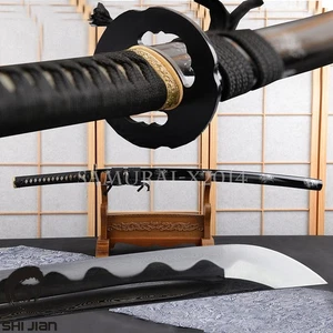 Espada japonesa samurai katana damasco acero plegado hierro tsuba accesorios de latón - Imagen 1 de 12