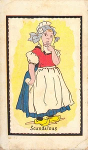 Postcard Scandalous -Little Dutch Girl In Wooden Shoes Waverly Ohio Postmark UDB - Picture 1 of 2