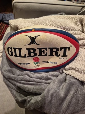 GILBERT OFFICIAL SYNERGIE ENGLAND RUGBY MATCHBALL SIZE 5 RARE - Image 1 of 4