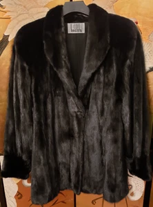 Supple Black Mink 1990s Fur Coat Midlength Womens 1X 2X Excellent Used Condition - Picture 1 of 17