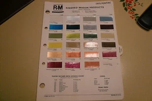 Pontiac R-M 1975 muestra de pintura con chip de color - Imagen 1 de 1