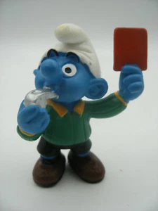 PVC Puffi SMURF SCHLUMPF ancien Schleich CHINA Schtroumpf ARBITRE 2.0472 - Picture 1 of 3