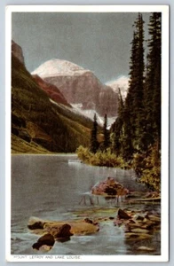 Mount Lefroy & Lake Louise, Alberta, Canada, Vintage Byron Harmon Postcard - Bild 1 von 2