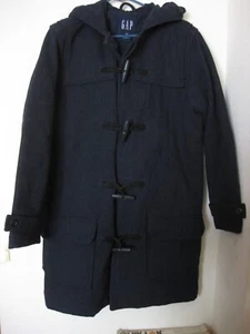 MOVING SALE! BARGAIN PRICE! NEW! GAP BLACK COAT W/HOOD REG XS 70% WOOL/30% NYLON - Picture 1 of 6