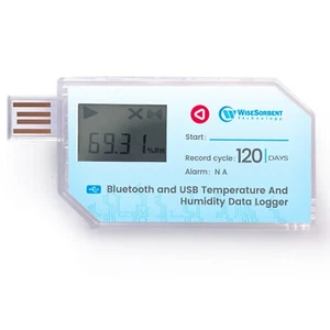 1P USB Data Logger, Temperature and Humidity w/LCD, Bluetooth & App, Single-USE - Picture 1 of 8